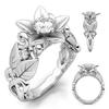 Flower Ring Leaf Hand Jewelry Decorative Ornaments Gift Fashion Elegant Simple