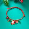 Fashion Simple Handwoven Braided Christmas Bracelets for Women Enamel Metal Xmas Tree Santa Claus Adjustable Bracelet Jewelry