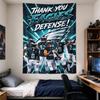 Vertical Tapestry, Philadelphia Eagles Defense Team NFL Teal for Men Women Living Room Wall Art