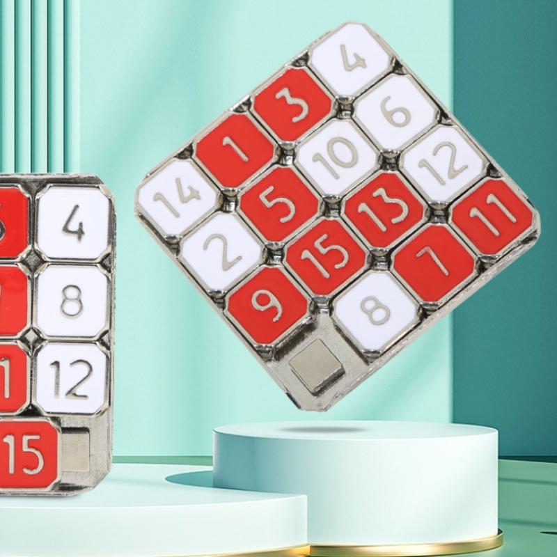 Schiebepuzzle mit Metallzahlen für Kinder – Stressabbau-Spielzeug – Geschenk für Schule, Kindergarten und Kinder