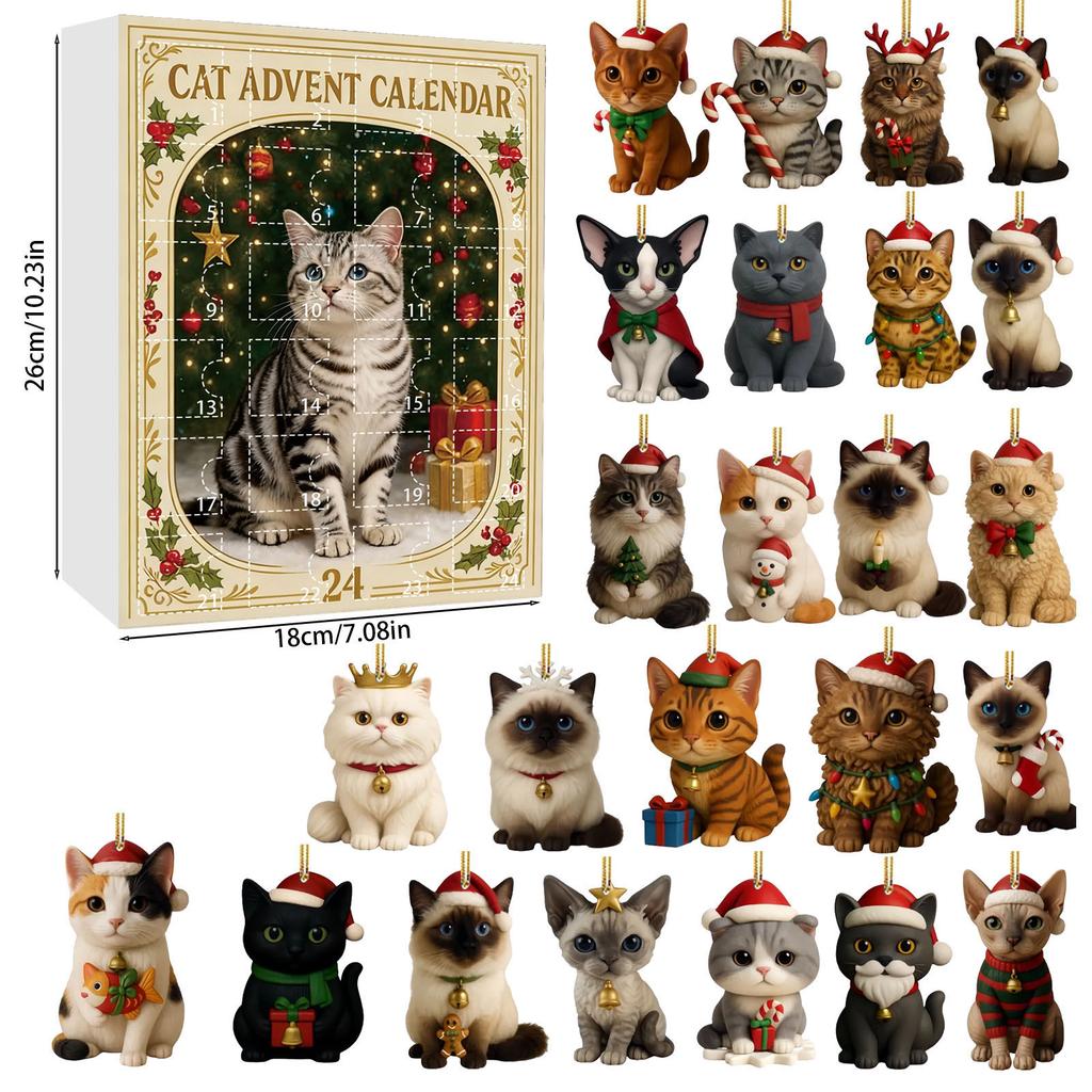 The Perfect Christmas Cat Lover Arrives. Holiday Calendar Blind Box Christmas Tree Decoration Acrylic Pendant