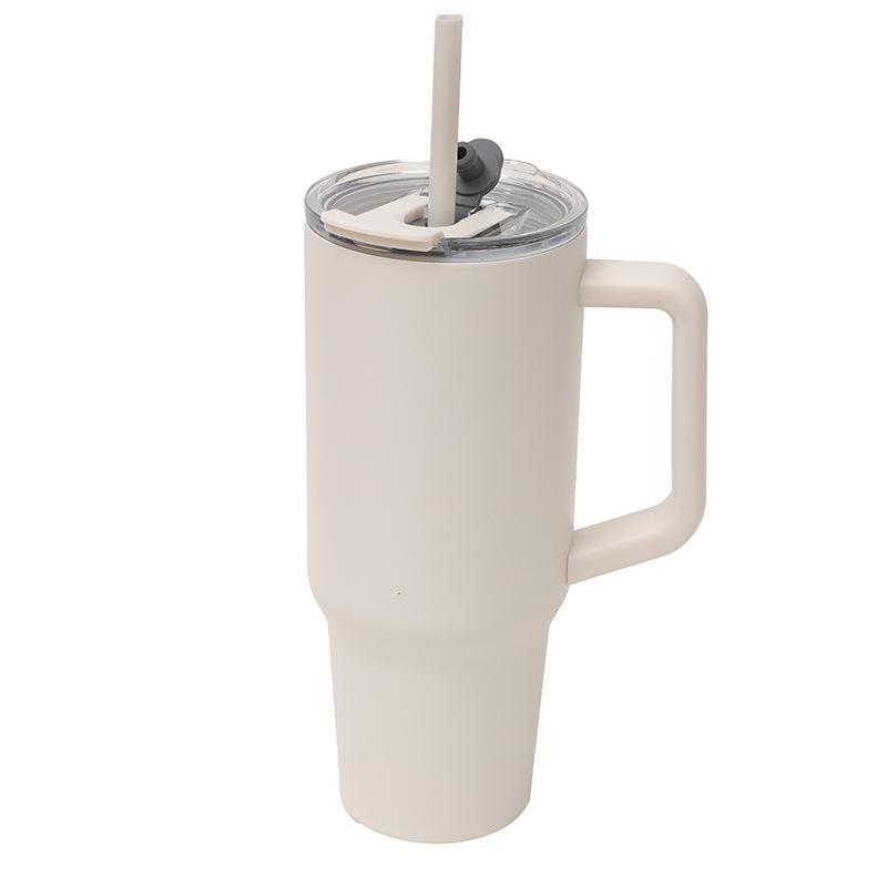 New Stainless Steel Handle Car Cup Double Drink Large Capacity High Value Convenient Thermos Cup