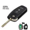 KEYYOU 433MHz 4D63/4D60 Chip Flip Folding Remote Control Car Key For Ford Focus 3 2 Mondeo Fiesta Key Case 3 Buttons 80/40 Bit