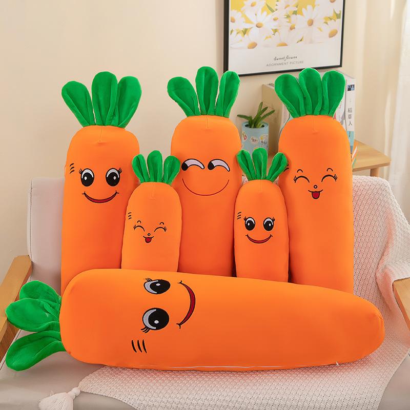 Carrot plush toy doll with liner radish doll bed sleeping throw pillow girl birthday gift
