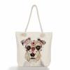 Multifunctional Dog Printed Thick Rope Shoulder Beach Bag Casual Large Capacity Handbag 7598 CLE