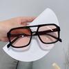 Double beam sunglasses square new trendy sunglasses retro advanced sense UV protection concave shape dancing