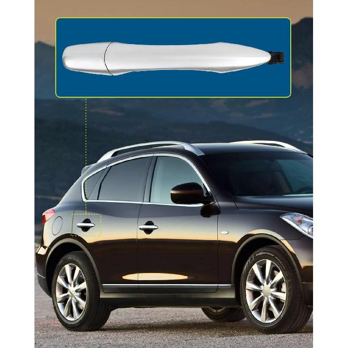 LUJUNTEC Exterior Rear Driver Left Passenger Right Side Door Handle Replacement for 2008-2012 for Infiniti for EX35,2013 for Infiniti for EX37 Chrome