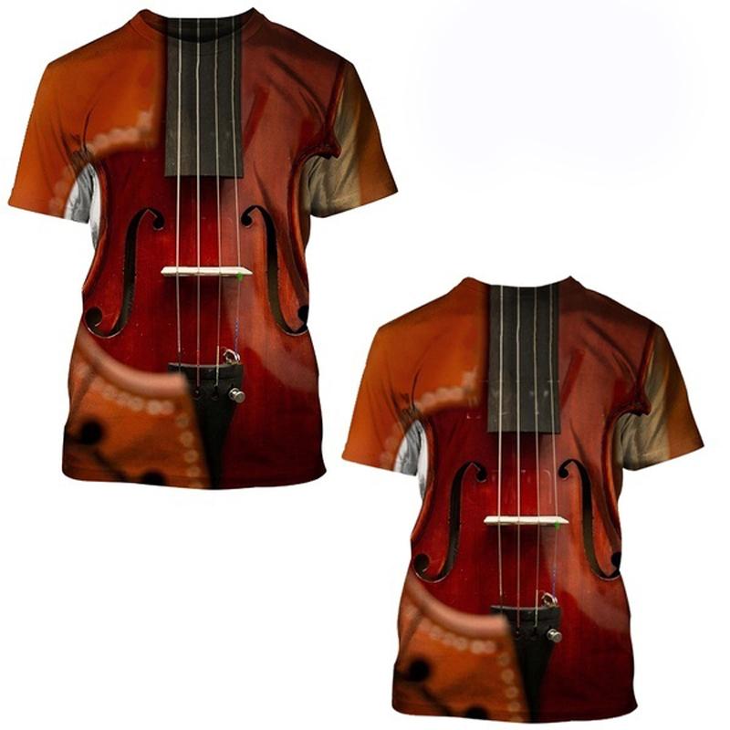 Sommer Mode Spaß Gitarre Grafik T Shirts für Männer Neue Casual Trend Persönlichkeit Harajuku Gedruckt Rundhals Kurzarm Tops