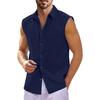Men's Sleeveless Button-Down Shirt Casual Summer Wear, Lightweight and Breathable Fabric, Perfect for Daily Use