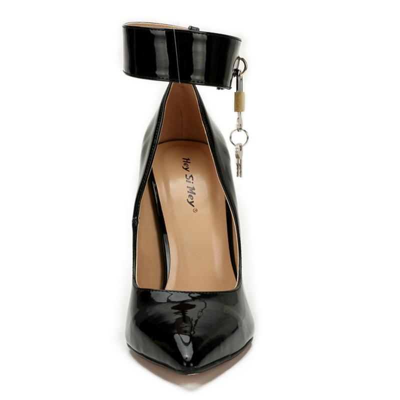 Sexy lodičky na vysokém podpatku Žena Móda Pásek na kotníku Klíč Dec Luxusní Designér Špičaté Černé Červené Dámské Boty na Stiletto Podpatku