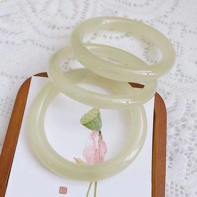 1 Pc Natural Jade Bangle Fashionable Charm Jade Bangle Women's Gift