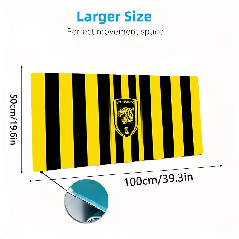 Ittihad FC Lace Solid Color Mouse Pad Large Gaming Table Cushion Non-slip Laptop Tablet Big Mousepad XXL Mat Mini PC Playmat With Lock edge