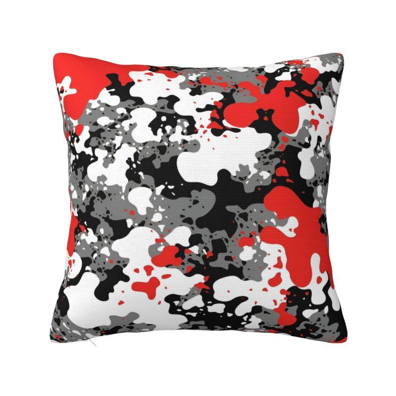 Luxury Gray Black Forest Camouflage Cushion Cover  Cm Velvet Throw Pillow Case for Living Room Sofa Chair Pillowcase