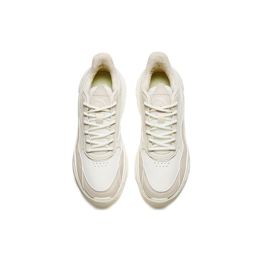 New Anta Little Millennium Abrasion Resistant Slip Resistant Thermal Low Top Casual Shoes Women's Ecru 922348826-4