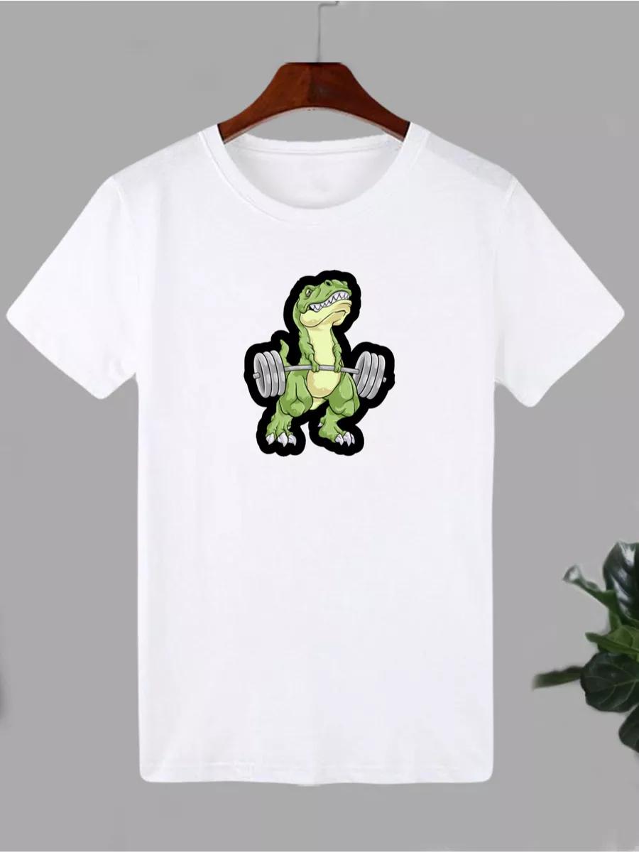 T-shirt with print Weightlifter Dinosaur Sport M