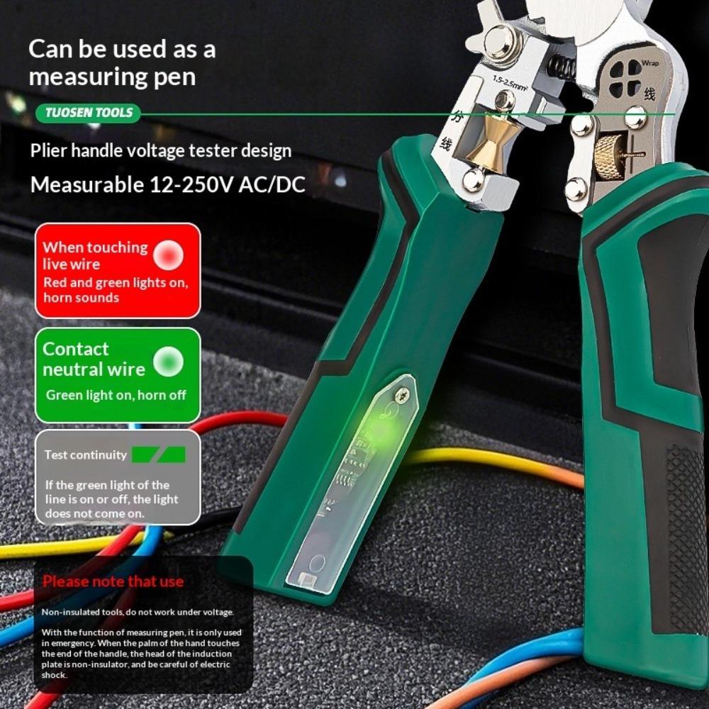 Ten-in-one Multifunctional Wire Stripping Pliers, Wire Cutting and Wire Drawing, Cable Cutting and Crimping, Electrical Pliers