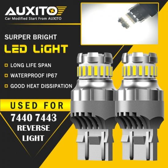 AUXITO 7443 7440 7441 LED Bulbs Turn Signal Backup Reverse Light Lamp White EOA
