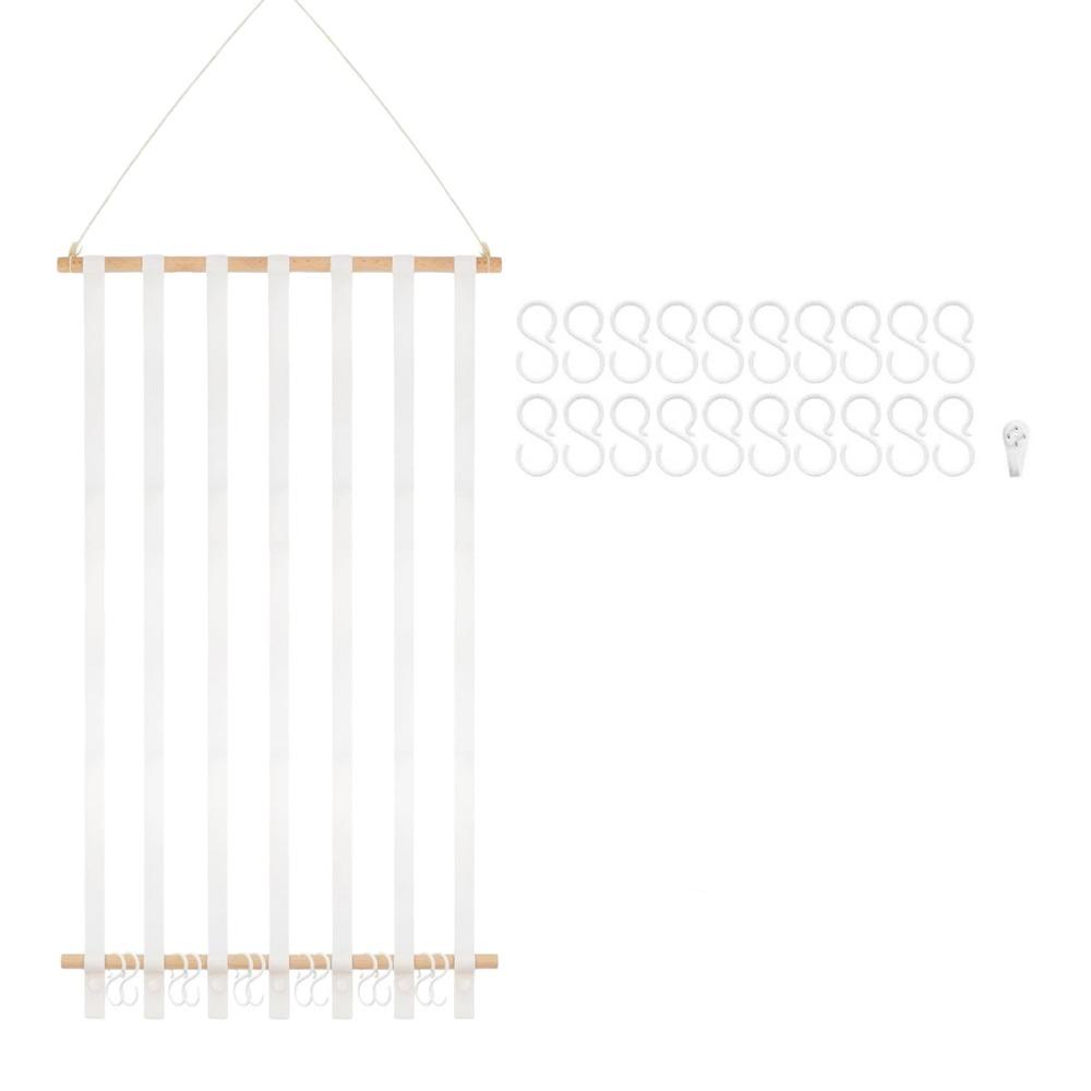 1 Zestaw Dużej Pojemności Stojak do Przechowywania Opasek do Włosów Hak Drewniany Wiszący na Ścianę Prezentacja Przechowywania Dekoracja Torby do Przechowywania