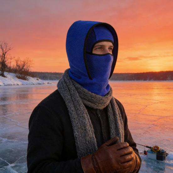 Winter Thermal Hat Cold Weather Windproof Outdoor Skiing Motorcycle Riding Cycling Fleece Face Guard Balaclava Hood