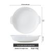 Double-Handle White Bone China Deep Plate - Anti-Scald Ceramic Bowl for Soup & Vegetables