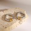 Fashionable Color Block Clip On Earrings No Piercing Needed Comfortable Stainless Steel Ear Cuffs for Women Girls