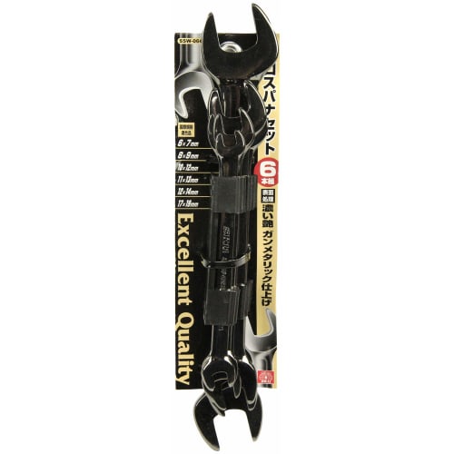 SK11 (SK11) Double-Ended Wrench Set, Gunmetal Finish, 6-Piece Set, SSW-06GMS