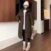 European station thickened down cotton jacket women's long over-the-knee Korean loose padded jacket new for winter 2025