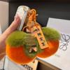 Persimmon Rex Rabbit Fur Pompon Car Keychain & Bag Charm – Good Fortune Pendant