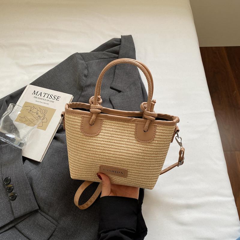 

Bags beach feng shui bucket bags portable messenger bags 2025 new foreign gas rope knots vegetable basket bags woven bags хаки