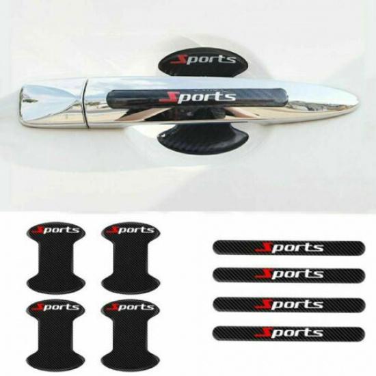 8PCS/Set Car Door Handle Bowl Anti Scratch Sticker Protector Cover Trims Black