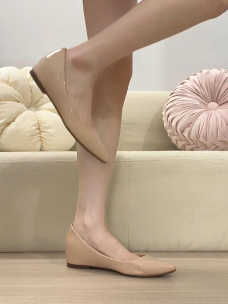 Shallow mouth 5 pointed head versatile inner height increase female small temperament one pedal single shoes French outer wear CM