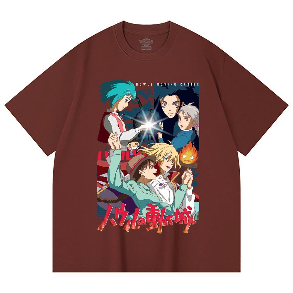 T-shirt Unisex Pesante 100% Cotone 230 g/m² Stampa Ghibli V2 Il Castello Errante