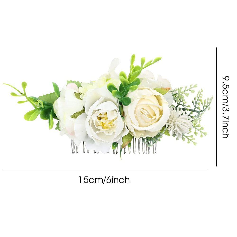 Bridal Crystal Hair Ornaments Flower Leaf  Hair Comb Flower Hair Comb Bridal Hair Accessories