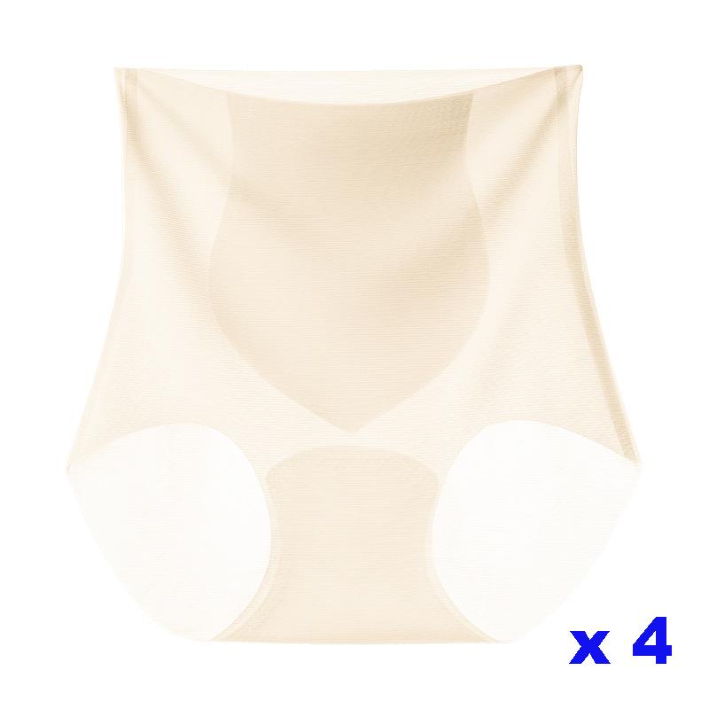 4Pcs/set Seamless Women Panties High Waist Ice Silk Quick-drying Underwear Ladies Summer Ultra-thin Panties Women Fitness Briefs