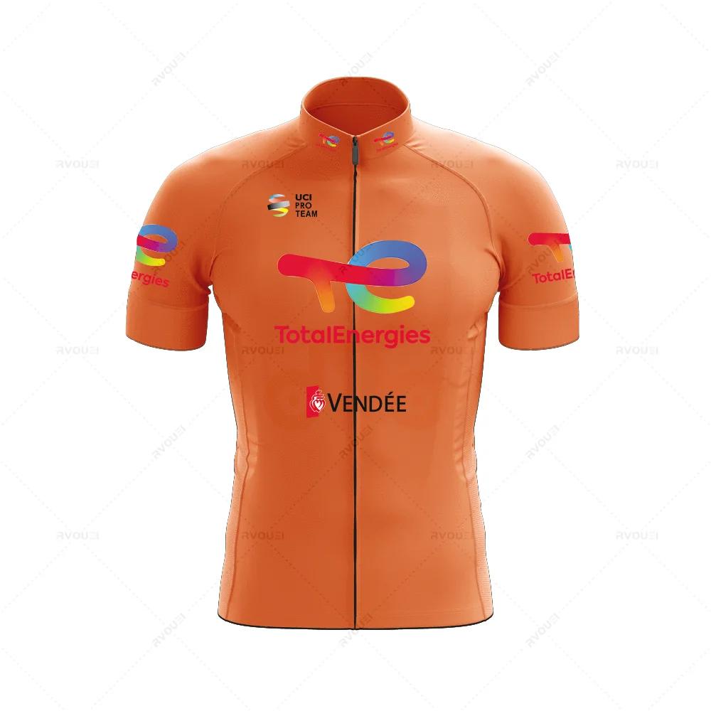 Total Energies Summer Profession Cycling Sweatshirt Set Men's Short Sleeve Jersey Cycling Clothing Bicycle Maillot Ciclismo