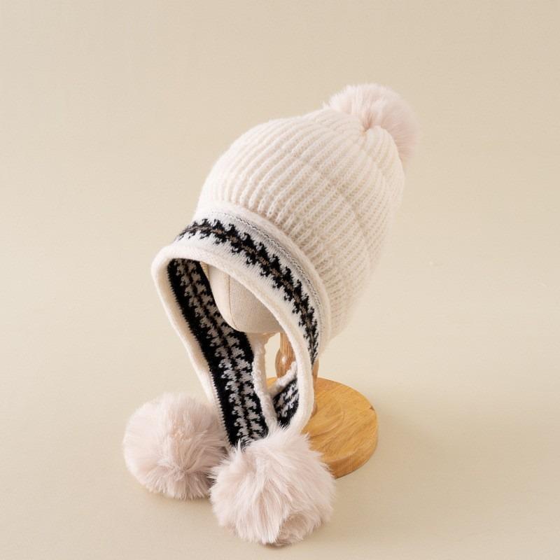 New princess hat children's hat cute girl hat winter velvet warm baby ear hat wool hat