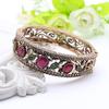Prachtige Turkse Rode Hars Retro Armband Vintage Manchet Armband voor Vrouwen Antiek Gouden Kleur Boho Bruiloft Sieraden Lente Opening