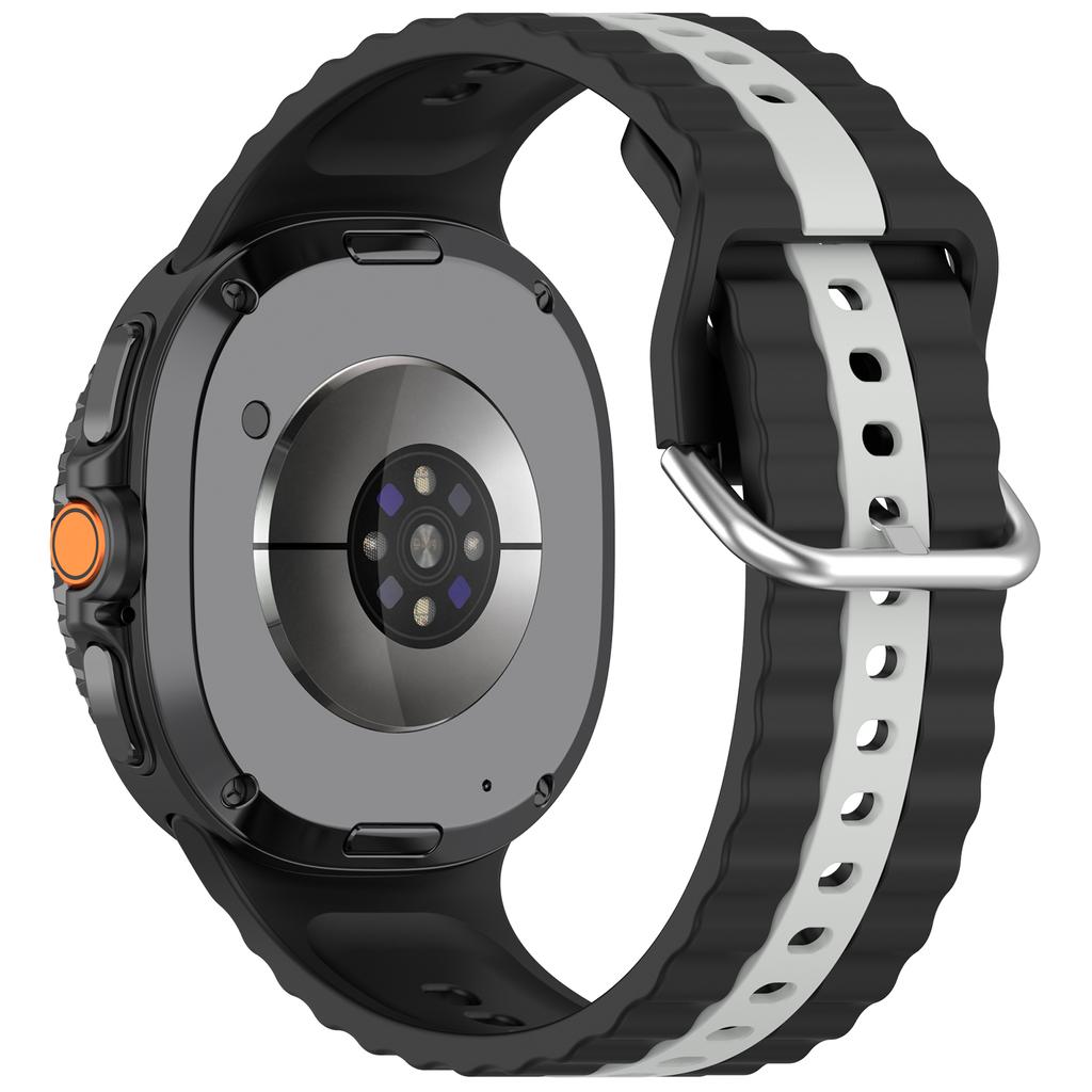 Two-tone Silicone Strap for Samsung Galaxy Watch 8 44mm 40mm Original Bracelet Belt Correa for Galaxy Watch 8 Classic 46mm Band
