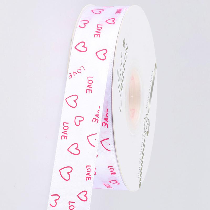 

1 рулон упаковочного материала для вечеринок, подарков, атласных лент, букетов, декора, своими руками, на День святого Валентина, лент с принтом в виде сердца