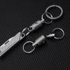 Titanium Alloy Keychain With Lock Buckle Can Rotate 360  Degree  Outdoor Edc Tools