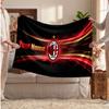 Coperta in Pile Personalizzata AC Milan con Logo Calcio, Testo Nome Personalizzato Morbida Calda Coperta da Divano per la Casa