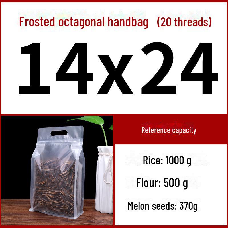 Eight-Sided Frosted Transparent Self-Sealing Thick Bag for Large Dried Fruit Storage