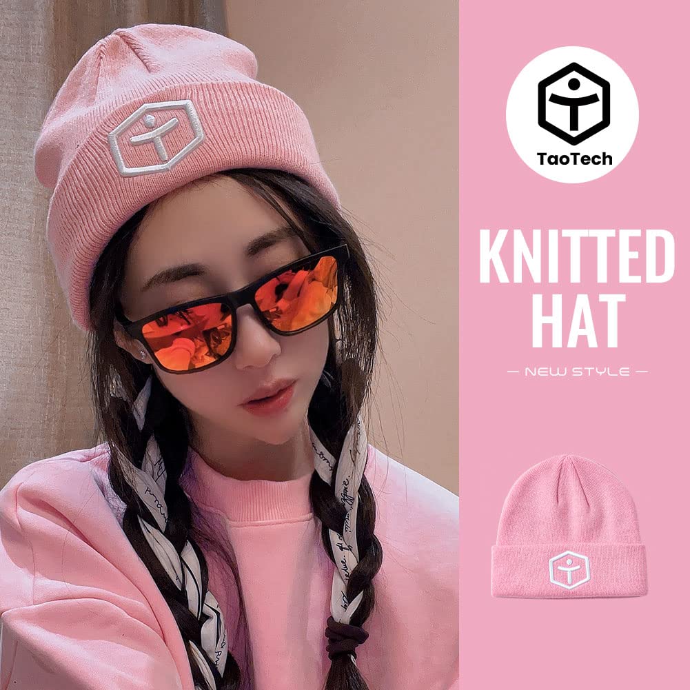 TaoTech Knit Embroidered Knit Stretch Watch Cap for Men and Perfect for and Outdoor Activities Beanie, Cap, Women, Skiing, Snowboarding, (Pink)