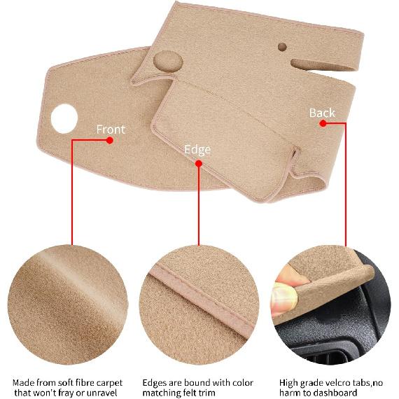 Dashboard Cover Dash Cover Mat Pad Fit For Ford Ranger 1995-2011,Ford Explorer 1995-2001 And Mazda B2300 B2500 B3000 B4000 1995-2008(Beige)