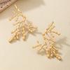 Stylish Ocean Style Coral Hollow Earrings for Women New Fashion Fun Ears Stud Party Wedding Jewelry Accessories Unique Gift