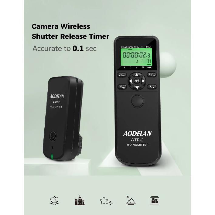 AODELAN Wireless Camera Timer Remote Control Shutter Release for Nikon Z9, Z7 II, Z6 II, Z6, Z5 D780, D6, D850, Coolpix A, P950,