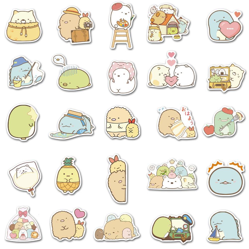 50pcs Kawaii Sumikko Gurashi PVC Anime Waterproof Stickers Set for Scrapbooking DIY Stationery Kids Toys Japanese Diary Sticker