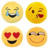 Charming 13" Yellow Round Emoji Pillow With Cute Fun Design And Soft Plush Material