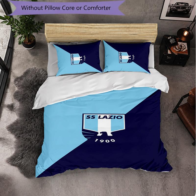 Lazio FC Themed Bedding 3Pcs Duvet Cover Set Decorative Bed Linen For Teen Room Home Decoration
