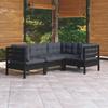 Day and Night - Day and Night Garden Furniture 4 Pieces with Black Pine Wood Cushions